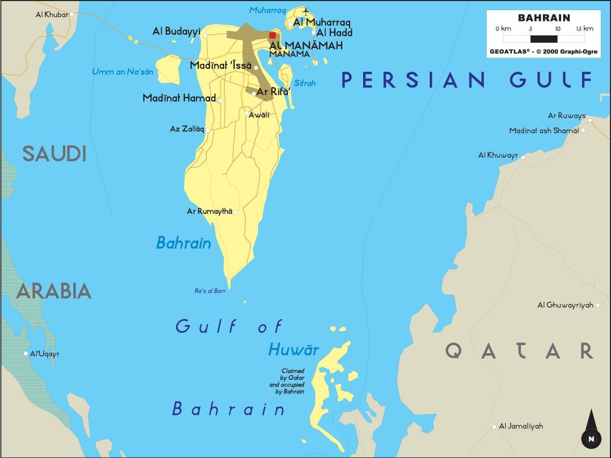 mapa de Bahrein sin conexión