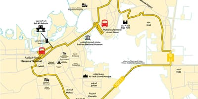 Mapa de Bahrein de la escuela de conducción en carretera