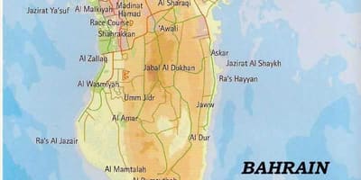 Bahrein mapa con los lugares