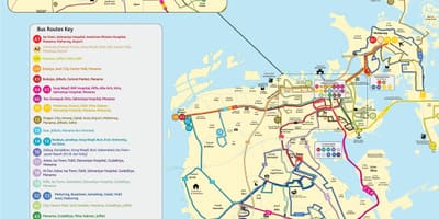 Mapa de Bahrein autobús