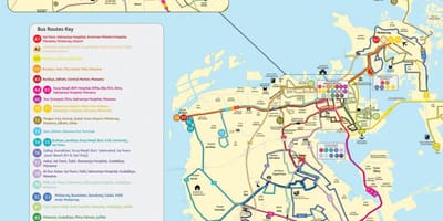 Bahrein mapa de ruta de autobús