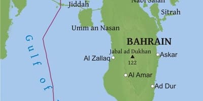 Mapa de Bahrein puente